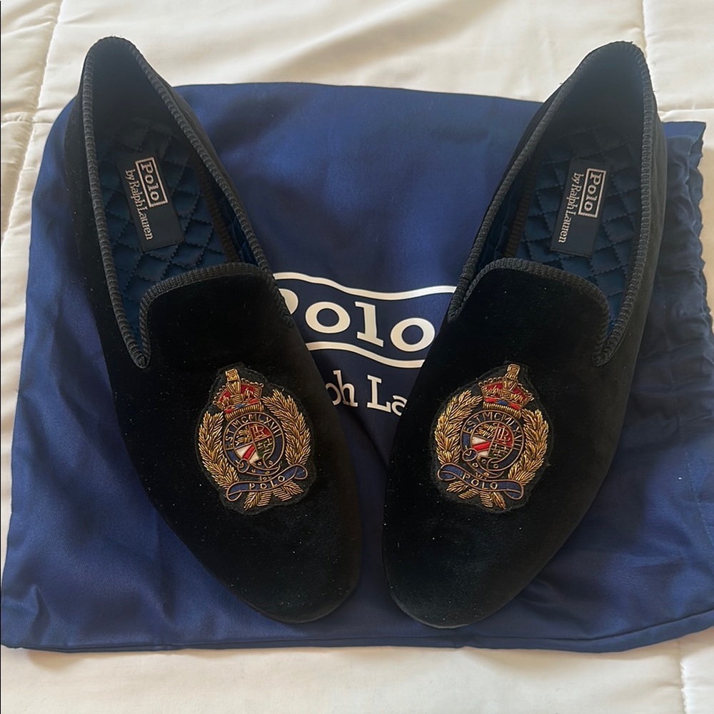 Polo Ralph Lauren Black Velvet Loafers